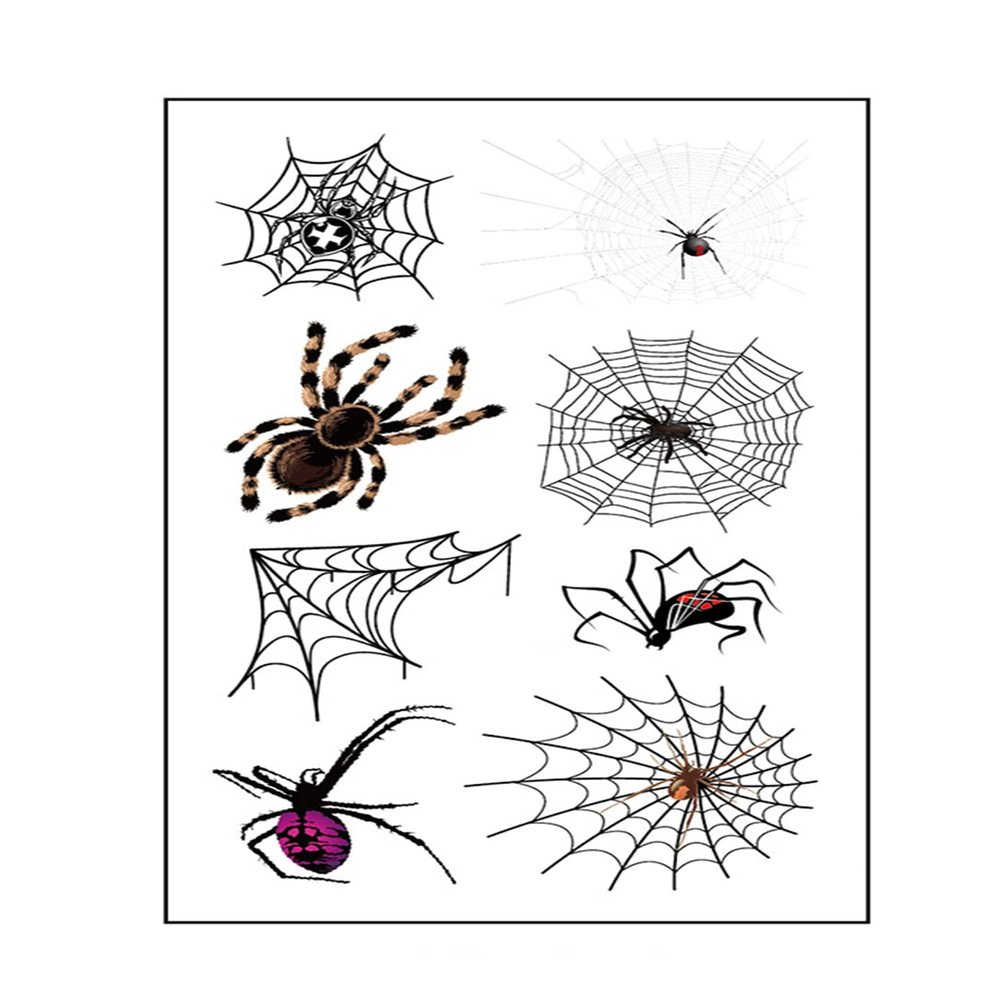 Halloween Skin Temporary Tattoos Sticker,Spiders Cosplay Makeup Tattoos,Spider Cobweb Tattoos Stickers Costume Party
