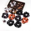 12PCS Halloween Hair Scrunchies Soft Fall Pumpkin Skull Ghosts Bat Spider Web Hair Ties Scrunchy Elastics Hair Bands Gifts Ponytail Holder Accessories for Women Girls (12PCS-Halloween) view 4