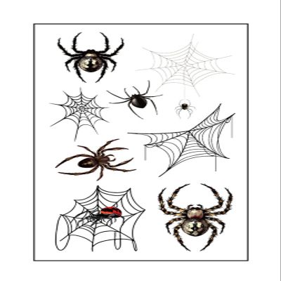 Halloween Skin Temporary Tattoos Sticker,Spiders Cosplay Makeup Tattoos,Spider Cobweb Tattoos Stickers Costume Party