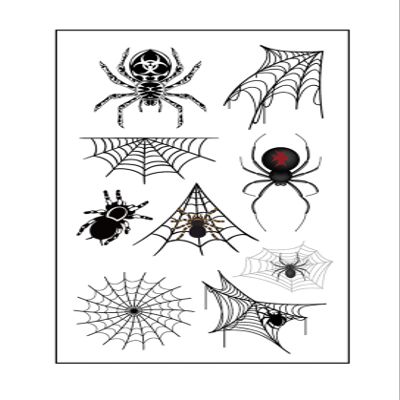 Halloween Skin Temporary Tattoos Sticker,Spiders Cosplay Makeup Tattoos,Spider Cobweb Tattoos Stickers Costume Party