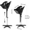Fichiouy Mobile Shampoo Basin Sink Stand with Height Adjustable, Portable Large Salon Hair Hairdressing Back Wash Shampoo Bowl Deep Basin Hair Washing Sink view 2