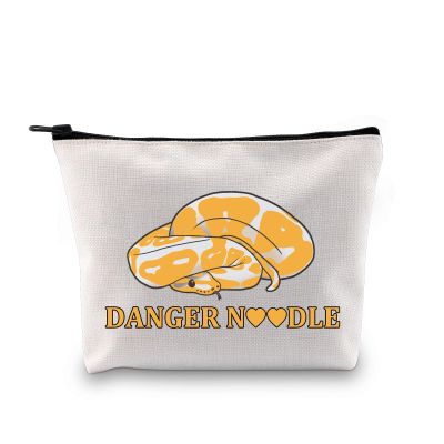G2TUP Ball Python Snake Lover Gift Danger N Makeup Bag Snake Lady Cosmetic Bag Snake Mom Gift Snake Owner Gift Reptile Animal Lover Travel Bag (Danger N)