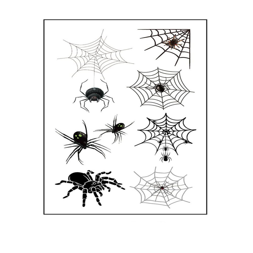 Halloween Skin Temporary Tattoos Sticker,Spiders Cosplay Makeup Tattoos,Spider Cobweb Tattoos Stickers Costume Party