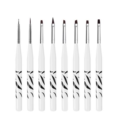 15 Pcs Nail Brushes Pen Premium Painting Tools, Gradient Painting Brush,Nail Extension Gel Brush, Builder Gel Brush, Nail Art Liner Brush and Nail Dotting Pen for Salon DIY Manicure, Present.,8pcs str
