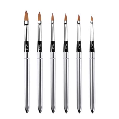 15 Pcs Nail Brushes Pen Premium Painting Tools, Gradient Painting Brush,Nail Extension Gel Brush, Builder Gel Brush, Nail Art Liner Brush and Nail Dotting Pen for Salon DIY Manicure, Present.,6pcs met