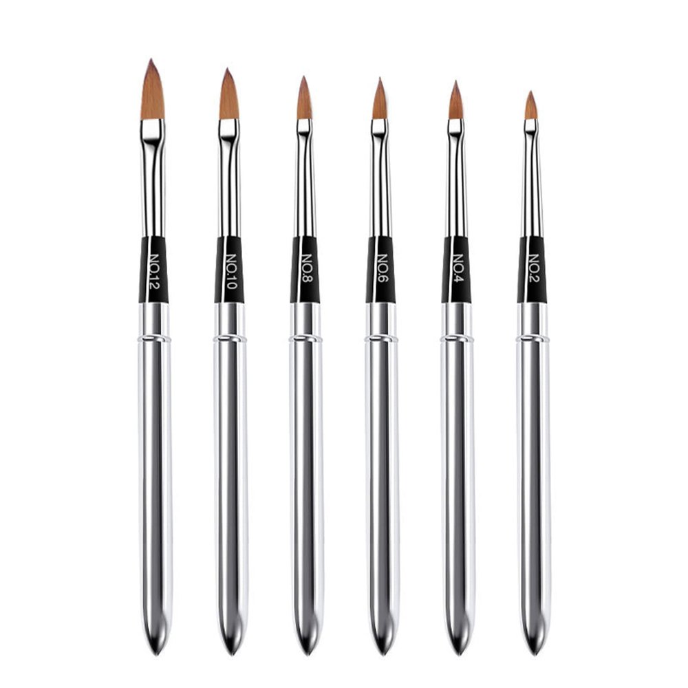 15 Pcs Nail Brushes Pen Premium Painting Tools, Gradient Painting Brush,Nail Extension Gel Brush, Builder Gel Brush, Nail Art Liner Brush and Nail Dotting Pen for Salon DIY Manicure, Present.,6pcs met
