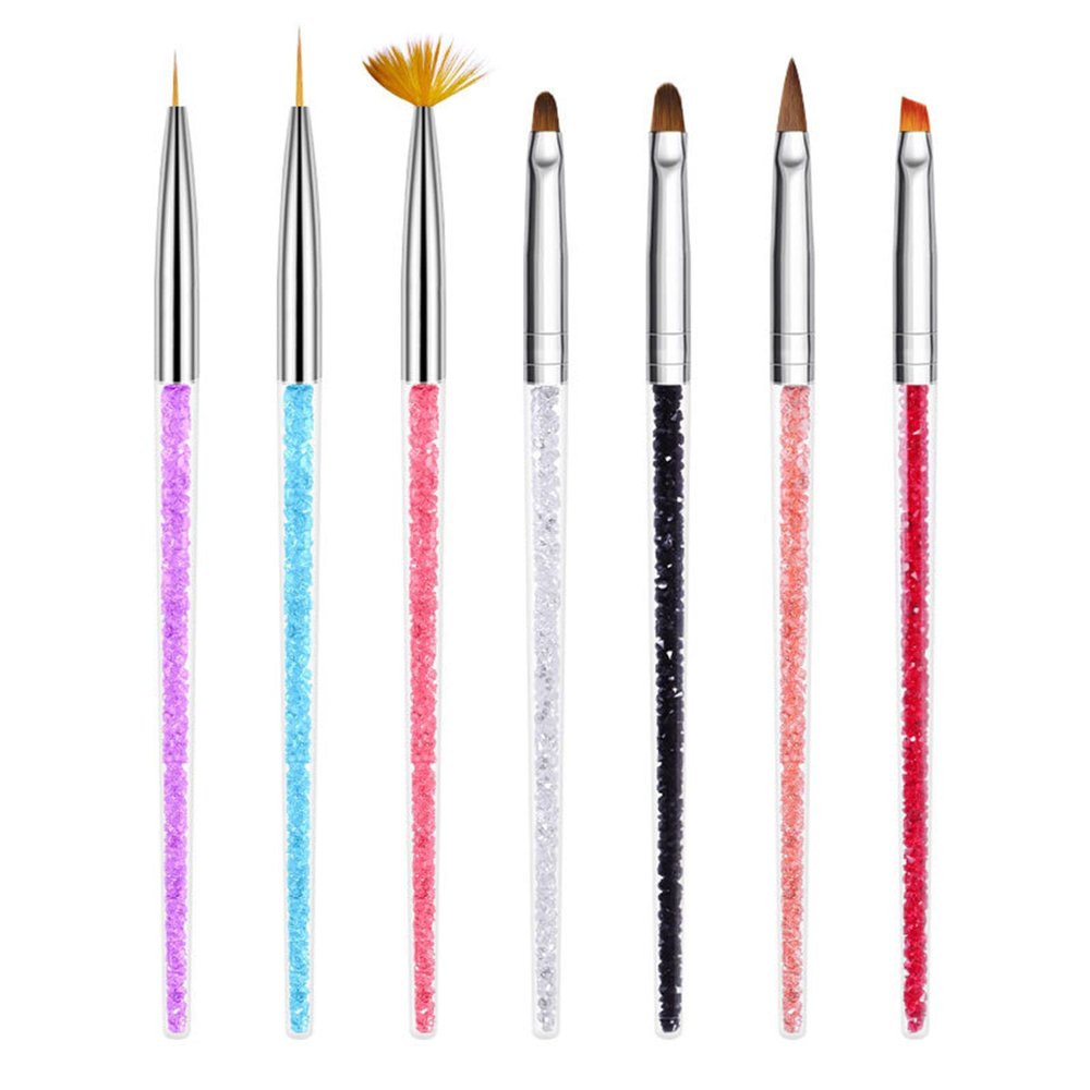 15 Pcs Nail Brushes Pen Premium Painting Tools, Gradient Painting Brush,Nail Extension Gel Brush, Builder Gel Brush, Nail Art Liner Brush and Nail Dotting Pen for Salon DIY Manicure, Present.,7pcs mix