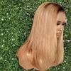1b/27 Highlight Wig Straight Bob Human Hair Wig Side Part 13x6 HD Transparent Lace Front Wig Ombre Honey Blonde Short Bob Invisible Lace Front Brazilian Human Hair Wig 150% Density Pre Plucked 16inch view 4