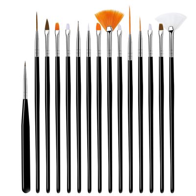 15 Pcs Nail Brushes Pen Premium Painting Tools, Gradient Painting Brush,Nail Extension Gel Brush, Builder Gel Brush, Nail Art Liner Brush and Nail Dotting Pen for Salon DIY Manicure, Present.,15pcs bl