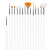 15 Pcs Nail Brushes Pen Premium Painting Tools, Gradient Painting Brush,Nail Extension Gel Brush, Builder Gel Brush, Nail Art Liner Brush and Nail Dotting Pen for Salon DIY Manicure, Present.,15pcs wh view 1