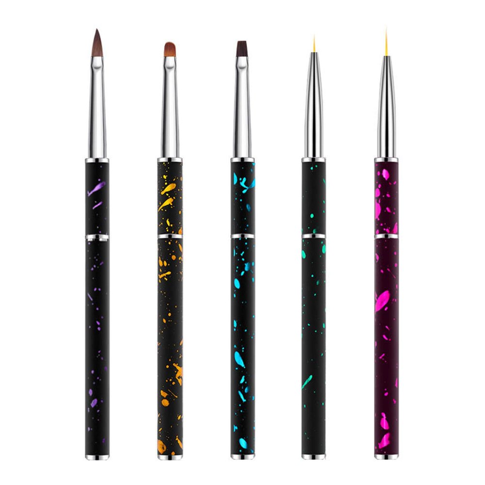15 Pcs Nail Brushes Pen Premium Painting Tools, Gradient Painting Brush,Nail Extension Gel Brush, Builder Gel Brush, Nail Art Liner Brush and Nail Dotting Pen for Salon DIY Manicure, Present.,5 painte