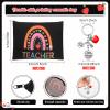 12 Pcs Teacher Appreciation Gift Bulk 6 Makeup Bags Cosmetic Pouch and 6 Keychains Valentines Graduation Gifts for Teacher Women(Rainbow Style) view 3