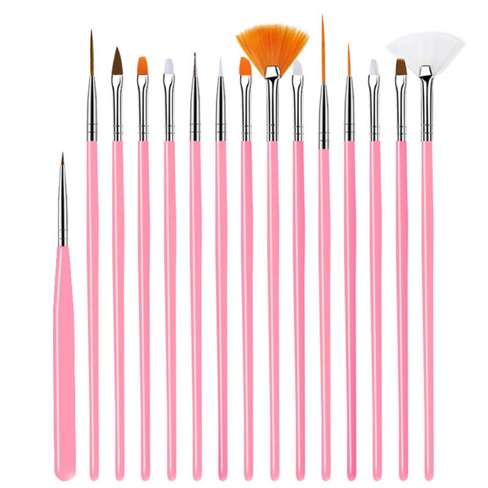 15 Pcs Nail Brushes Pen Premium Painting Tools, Gradient Painting Brush,Nail Extension Gel Brush, Builder Gel Brush, Nail Art Liner Brush and Nail Dotting Pen for Salon DIY Manicure, Present.,15pcs po