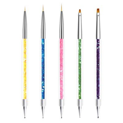 15 Pcs Nail Brushes Pen Premium Painting Tools, Gradient Painting Brush,Nail Extension Gel Brush, Builder Gel Brush, Nail Art Liner Brush and Nail Dotting Pen for Salon DIY Manicure, Present.,5 point