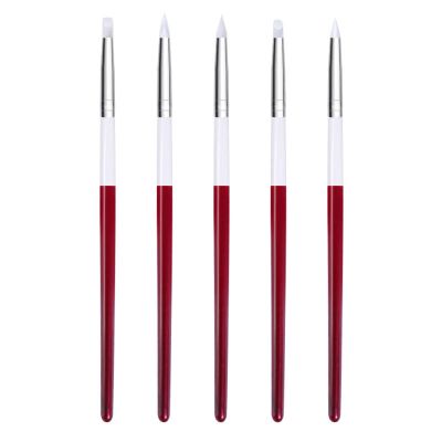 15 Pcs Nail Brushes Pen Premium Painting Tools, Gradient Painting Brush,Nail Extension Gel Brush, Builder Gel Brush, Nail Art Liner Brush and Nail Dotting Pen for Salon DIY Manicure, Present.,5 silico