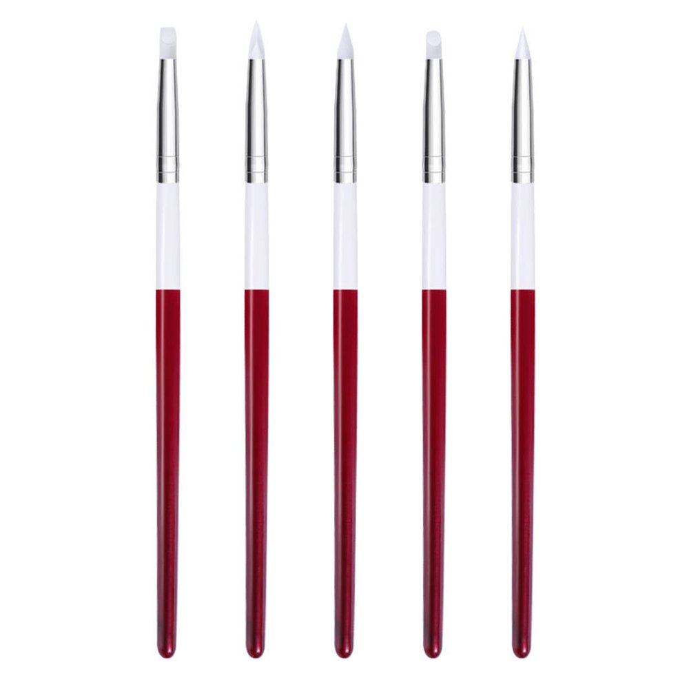 15 Pcs Nail Brushes Pen Premium Painting Tools, Gradient Painting Brush,Nail Extension Gel Brush, Builder Gel Brush, Nail Art Liner Brush and Nail Dotting Pen for Salon DIY Manicure, Present.,5 silico
