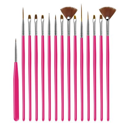 15 Pcs Nail Brushes Pen Premium Painting Tools, Gradient Painting Brush,Nail Extension Gel Brush, Builder Gel Brush, Nail Art Liner Brush and Nail Dotting Pen for Salon DIY Manicure, Present.,15pcs ro