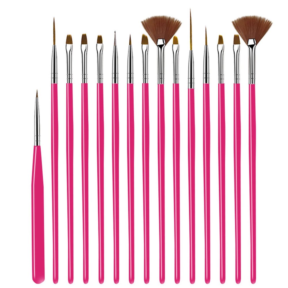 15 Pcs Nail Brushes Pen Premium Painting Tools, Gradient Painting Brush,Nail Extension Gel Brush, Builder Gel Brush, Nail Art Liner Brush and Nail Dotting Pen for Salon DIY Manicure, Present.,15pcs ro