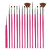 15 Pcs Nail Brushes Pen Premium Painting Tools, Gradient Painting Brush,Nail Extension Gel Brush, Builder Gel Brush, Nail Art Liner Brush and Nail Dotting Pen for Salon DIY Manicure, Present.,15pcs ro view 1