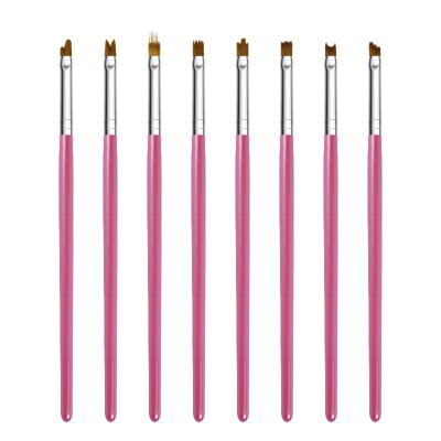 15 Pcs Nail Brushes Pen Premium Painting Tools, Gradient Painting Brush,Nail Extension Gel Brush, Builder Gel Brush, Nail Art Liner Brush and Nail Dotting Pen for Salon DIY Manicure, Present.,8 petals