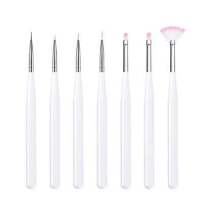 15 Pcs Nail Brushes Pen Premium Painting Tools, Gradient Painting Brush,Nail Extension Gel Brush, Builder Gel Brush, Nail Art Liner Brush and Nail Dotting Pen for Salon DIY Manicure, Present.,7pcs whi