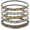 AMCAMI 5-Piece Rhinestone Beaded Hairband Set for Women - Fancy Elastic Headbands with Jeweled Crystal Beads - Handmade Hair Accessories for Women, Girls, and Ladies view 1
