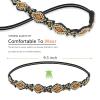 AMCAMI 5-Piece Rhinestone Beaded Hairband Set for Women - Fancy Elastic Headbands with Jeweled Crystal Beads - Handmade Hair Accessories for Women, Girls, and Ladies view 3