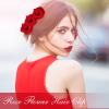 Batiyeer 24 Pcs Flower Hair Clips Rose Brooch Floral Hairpins 2.8" Flowers Hair Clips Headpieces Accessories for Flamenco Dancer Women Bridal Bridesmaid Wedding Halloween Christmas Party(Red) view 2