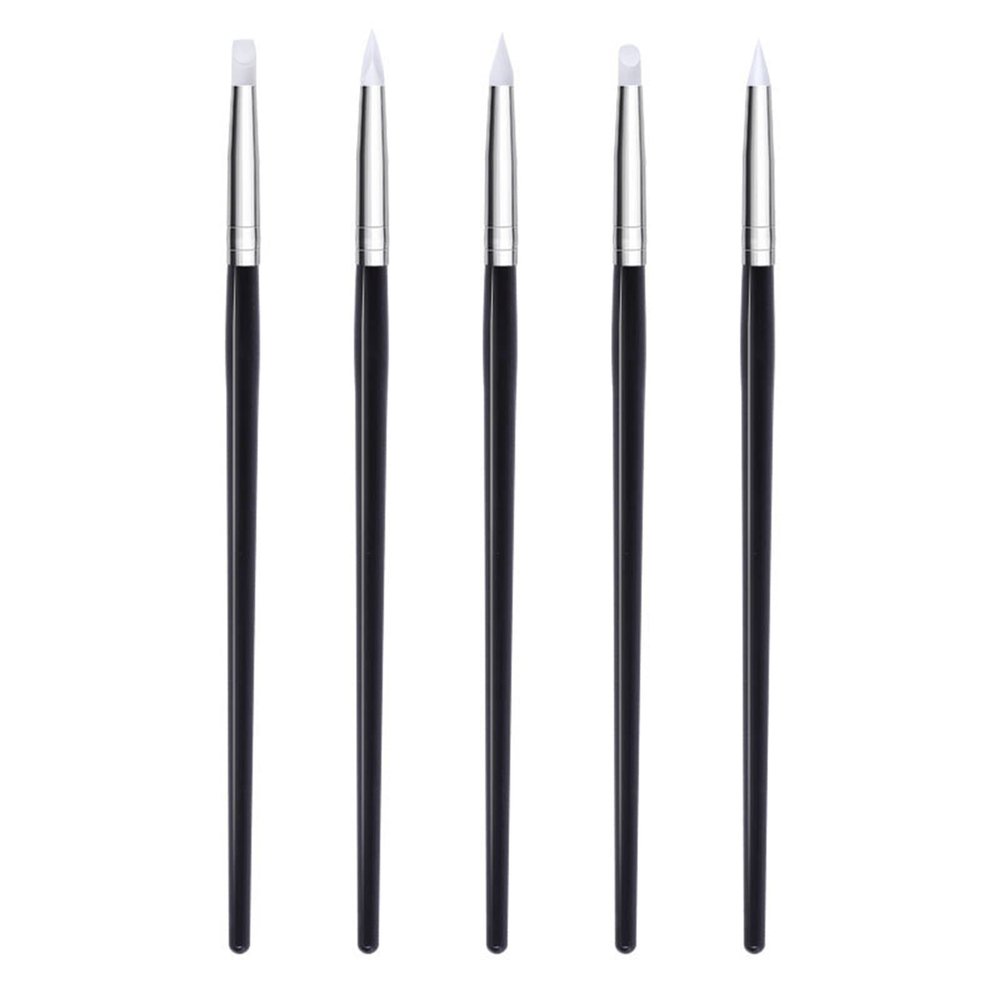 15 Pcs Nail Brushes Pen Premium Painting Tools, Gradient Painting Brush,Nail Extension Gel Brush, Builder Gel Brush, Nail Art Liner Brush and Nail Dotting Pen for Salon DIY Manicure, Present.,5 silico