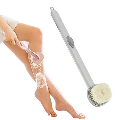 BTSEURY Long Handle Liquid Bath Brush Detachable Back Body Bath Scrubber Exfoliating Soap Dispensing Bath Brush