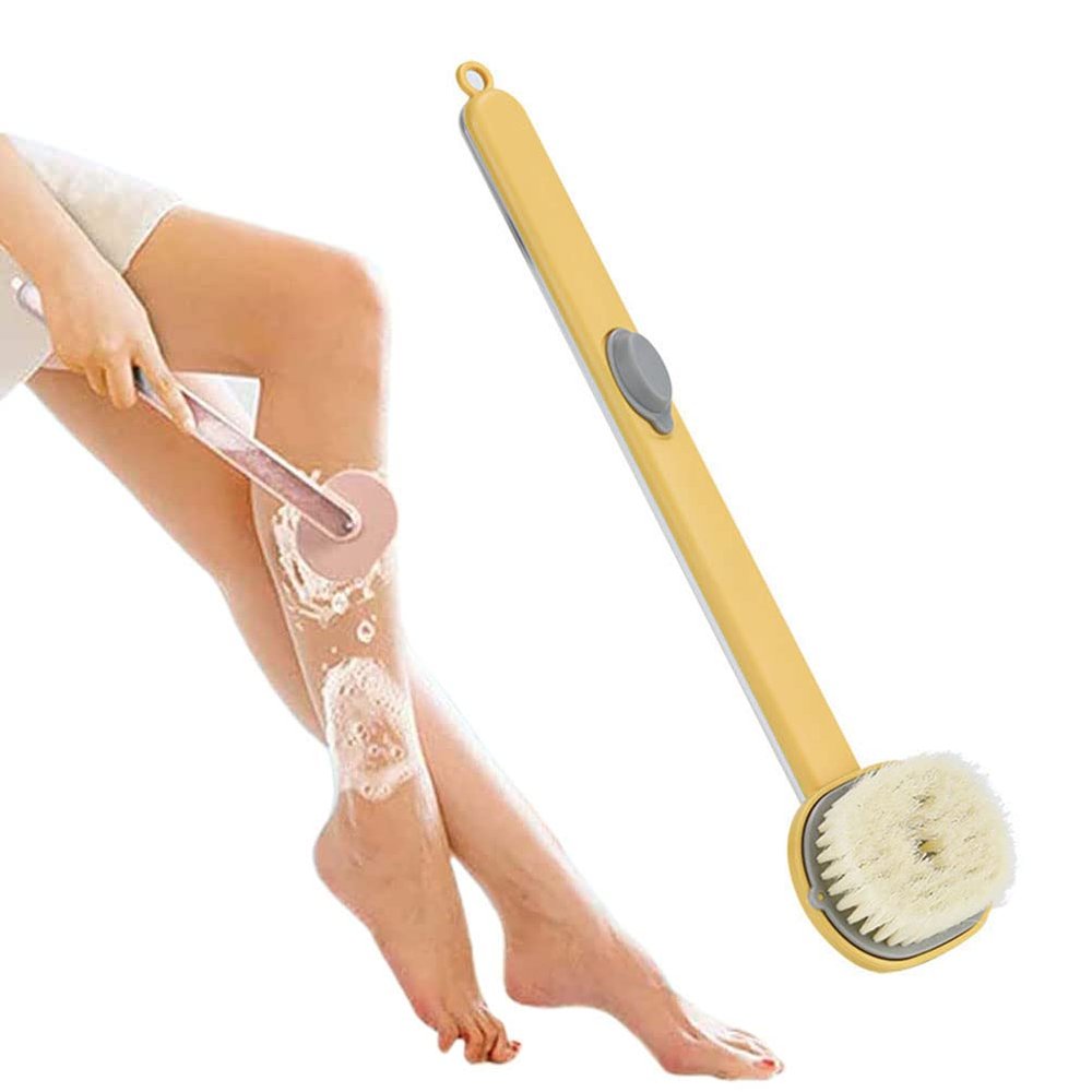 BTSEURY Long Handle Liquid Bath Brush Detachable Back Body Bath Scrubber Exfoliating Soap Dispensing Bath Brush