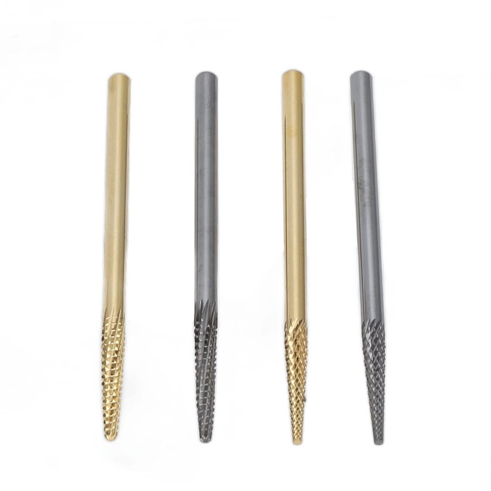 Nail Art Drill Bits Set, Reliable Strength Tungsten Steel Quickly Shaping Nail Grinding Heads Remove Nail Glue 4pcs for Nail Salon