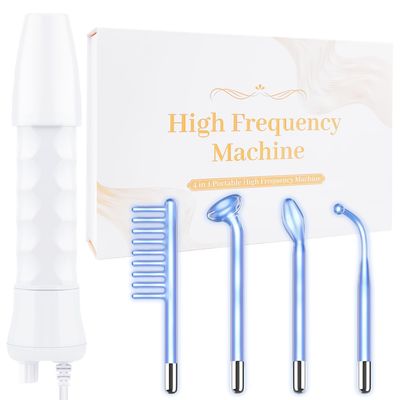 High Frequency Facial Wand - Uaike Portable Handheld Blue High Frequency Skin Facial Machine at Home - Skin Face Wand Device with 4 Different Blue Glass Tubes (Blue)