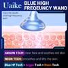 High Frequency Facial Wand - Uaike Portable Handheld Blue High Frequency Skin Facial Machine at Home - Skin Face Wand Device with 4 Different Blue Glass Tubes (Blue) view 3