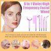 High Frequency Facial Wand - Uaike 6 in 1 Violet Portable Handheld High Frequency Facial Machine with 6 Pcs Purple Glass Tubes - at Home Face Skin Wand Device for Neck/Body/Hair/Face view 3
