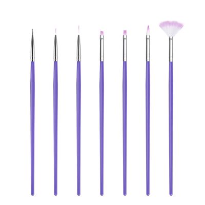 15 Pcs Nail Brushes Pen Premium Painting Tools, Gradient Painting Brush,Nail Extension Gel Brush, Builder Gel Brush, Nail Art Liner Brush and Nail Dotting Pen for Salon DIY Manicure, Present.,7 purple