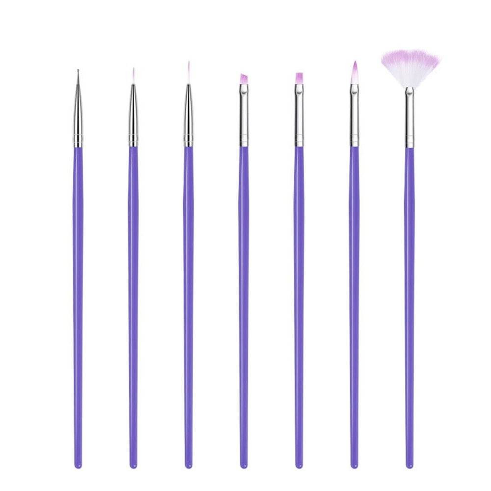 15 Pcs Nail Brushes Pen Premium Painting Tools, Gradient Painting Brush,Nail Extension Gel Brush, Builder Gel Brush, Nail Art Liner Brush and Nail Dotting Pen for Salon DIY Manicure, Present.,7 purple
