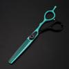Professional Hair Cutting Shears, 6inch Japan 440c steel cut scissor Green hair scissors cutting barber haircut thinning shears hairdresser scissors (Color : Thinning) view 2