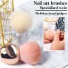 2pcs Nail Dust Cleaner Brush, Exquisite Mellow Handle Soft Hair Nail Dust Powder Remover for Home Salon, Easy to Carry, Wholesale Business view 2