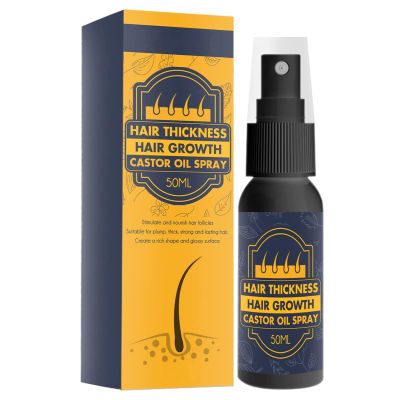 Hair Growth Castor Oil Spray, Organic Castor Hair Growth Serum Nourishing Ginger Spray for Eyelashes and Eyebrows Hair Growth, Hair Thickness Oil for Women and Men
