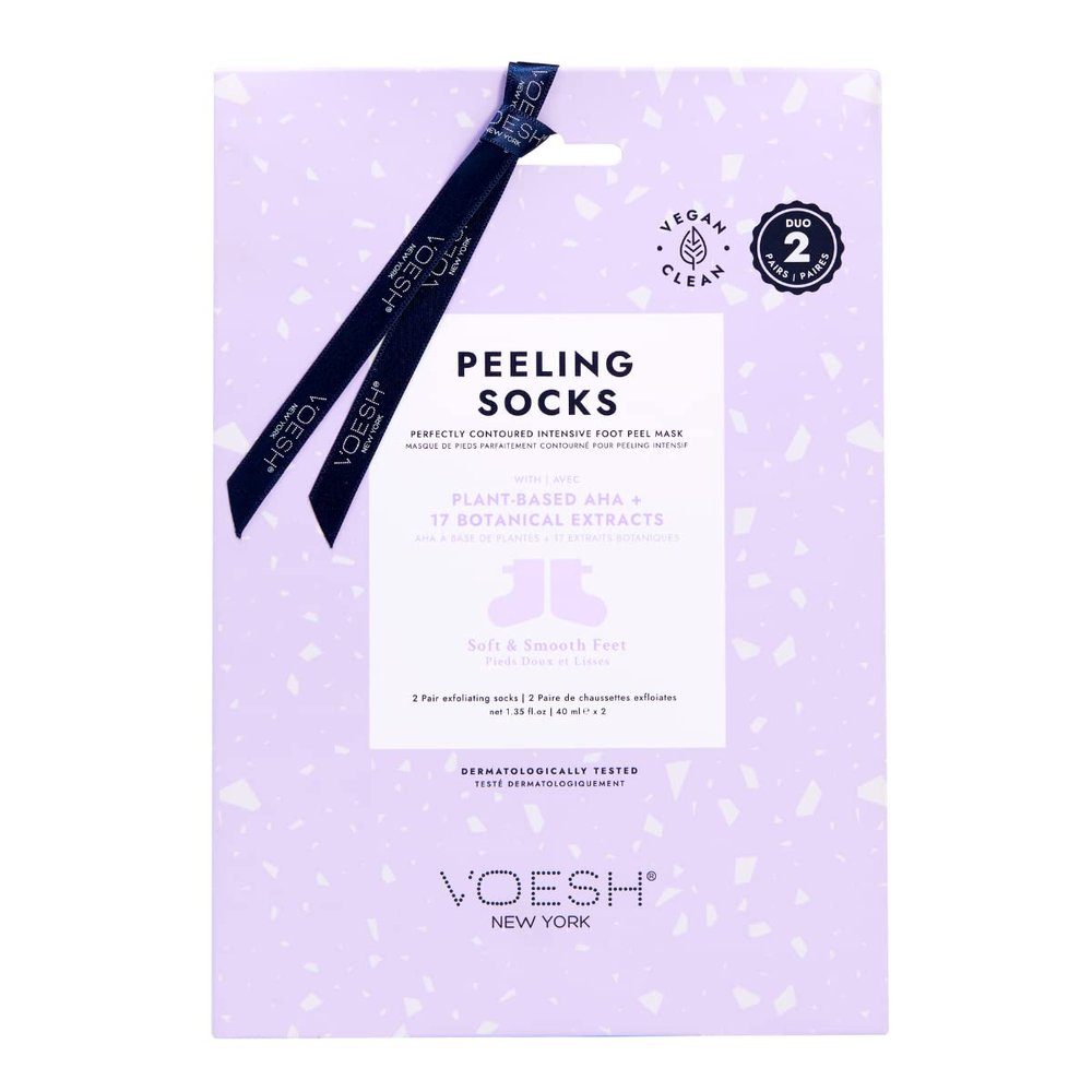VOESH Peeling Socks Duo, Foot Peeling Mask, Intensive Foot Peel, Callus Remover, Exfoliating Foot Mask, Foot Peel for Dry Feet, Vegan K-Beauty Korean Skincare