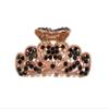 Faship Gorgeous Black Rhinestone Crystal Floral Hair Claw Clips view 1