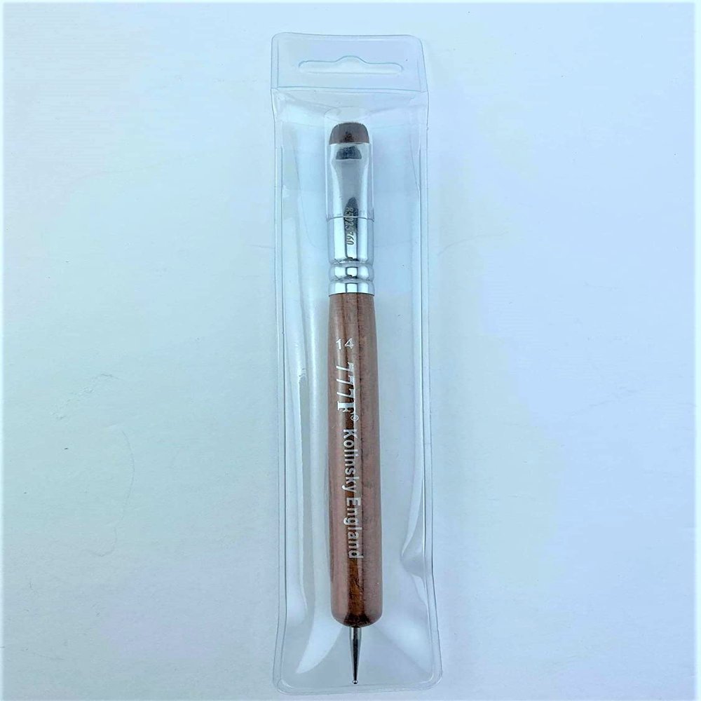 777 Premium Pure Kolinsky French Brush (Size 14 with Dotting Tool)