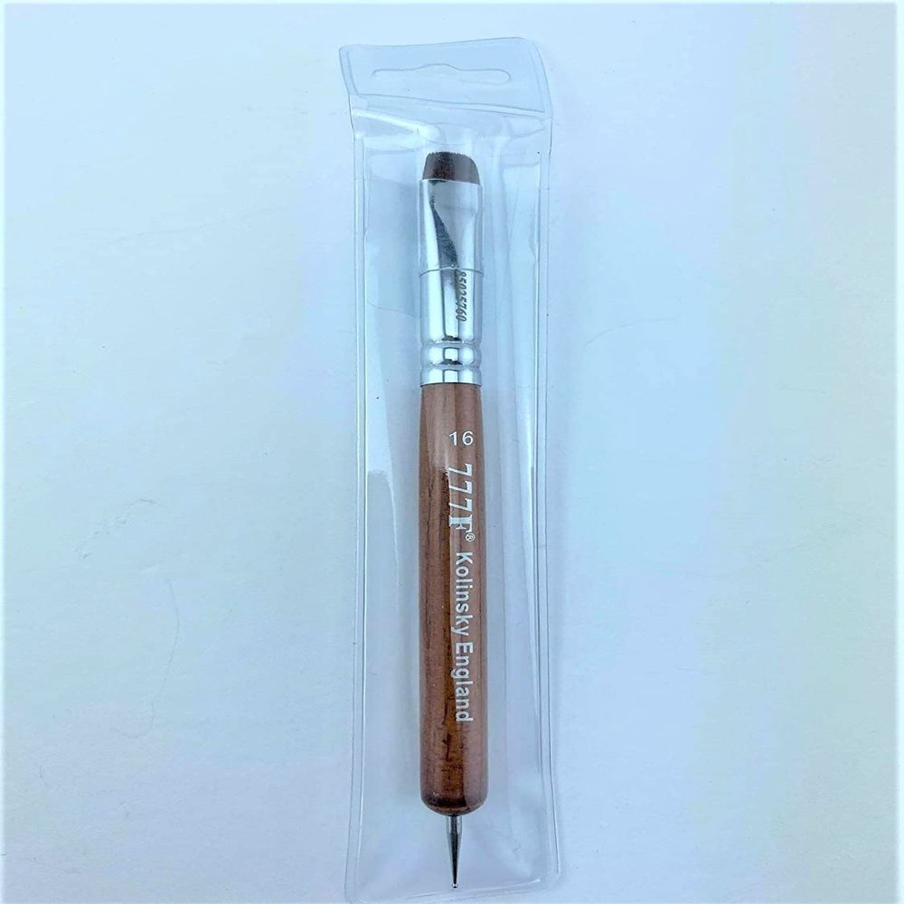 777 Premium Pure Kolinsky French Brush (Size 16 with Dotting Tool)