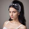 azaleas Bridal Rhinestone Headpiece, Flower Rhinestone Chain Hair Accessories, Handmade Silver Headpiece, Wedding Prom Birthday Party Hair Accessories HP476-S view 3