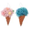 2pcs Adorable Ice Cream Bath Sponge Portable Shower Loofah with Lanyard Gentle Exfoliating Household Accessory for Relaxing Bath Experience Quick-Drying Space-Saving view 1