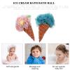 2pcs Adorable Ice Cream Bath Sponge Portable Shower Loofah with Lanyard Gentle Exfoliating Household Accessory for Relaxing Bath Experience Quick-Drying Space-Saving view 2