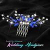Unicra Bride Silver Wedding Hair Comb Sparkly Crystal Bridal Hair Piece Rhinestone Hair Accessorie for Women and Girls (Blue) view 2