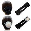 2PCS Hair Maker Cloth Flower Twist Donut Flexible Hair Accessory for French Hairstyle and Styling for Women and Girls, Black and White view 1