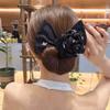 2PCS Hair Maker Cloth Flower Twist Donut Flexible Hair Accessory for French Hairstyle and Styling for Women and Girls, Black and White view 2